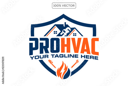 heating and cooling hvac illustration graphic vector logo