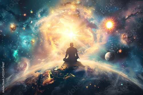 Illustration of Omnipotence: The Supreme Power Ruling Over The Universe