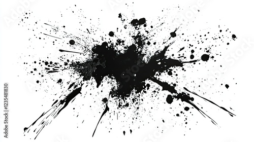 Wallpaper Mural Black Ink Splash on White Background Creating Dramatic Art Effect Torontodigital.ca