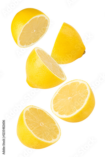 Wallpaper Mural Falling Lemon cutout, full depth of field. Torontodigital.ca