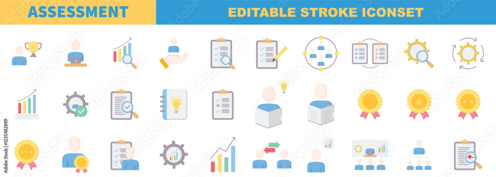 assessment icons set assessment icons set