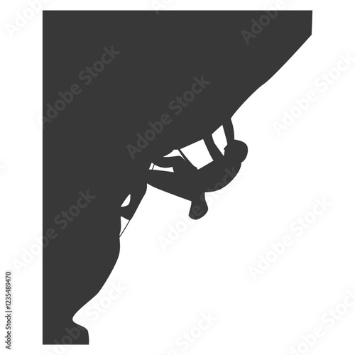 People Mountain Climbing Silhouette on White Background. Vector Illustration
