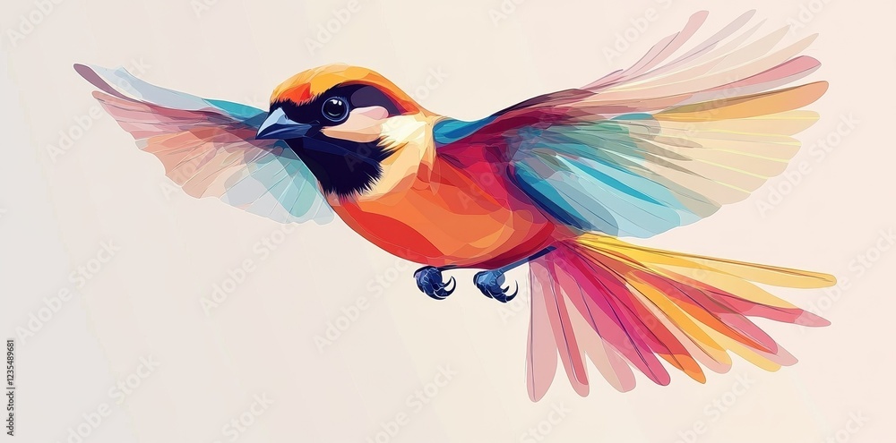 Fototapeta premium A Colorful Bird in Flight Soaring Gracefully