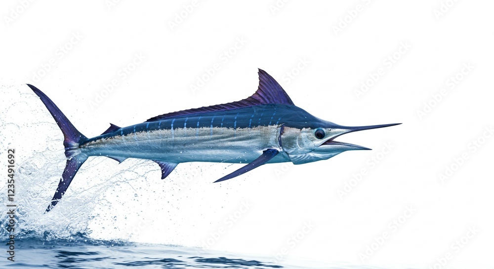 Majestic Striped Marlin Leaping from Ocean Waves Dynamic Marine Wildlife Majestic Striped Marlin Leaping from Ocean Waves Dynamic Marine Wildlife