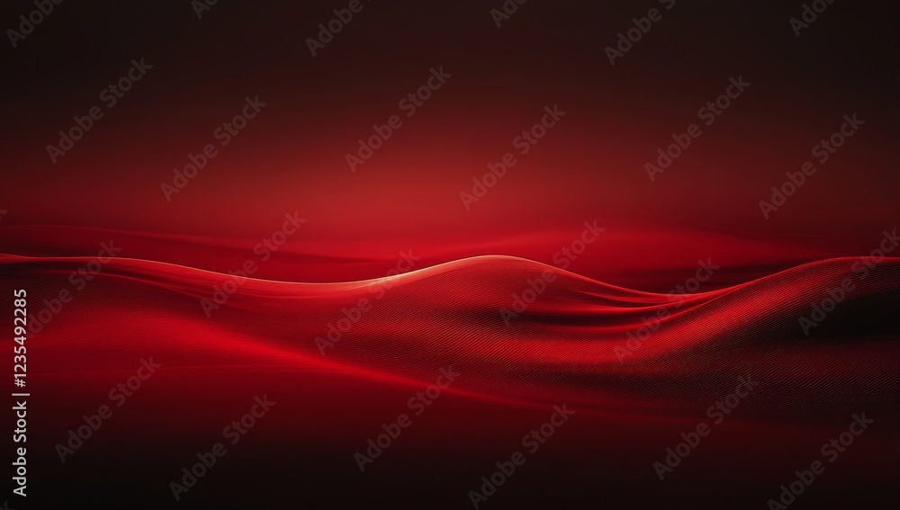 Red abstract waves, dark background, digital art, website design Red abstract waves, dark background, digital art, website design