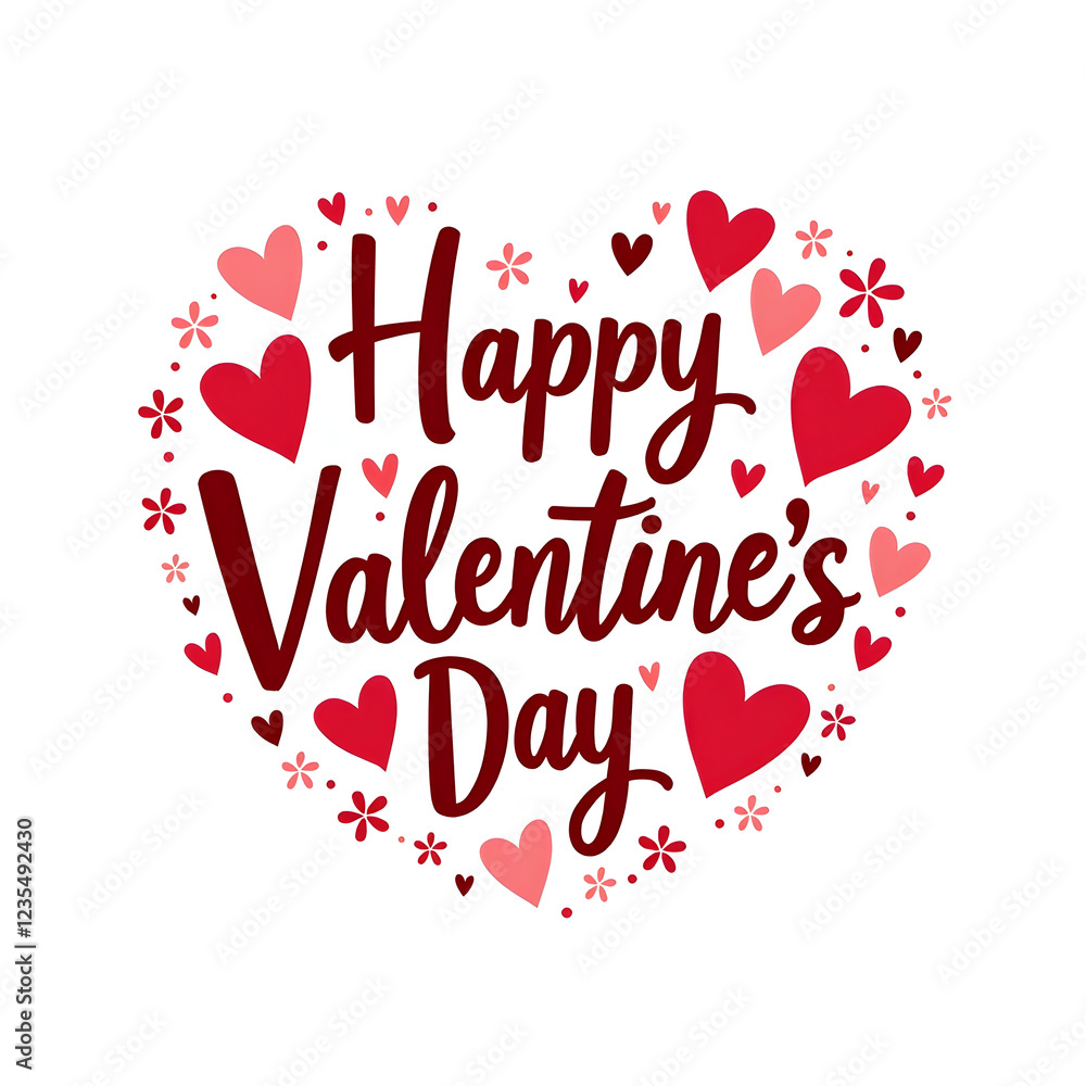 Colorful Heart-Shaped Design with Happy Valentine's Day Greeting Colorful Heart-Shaped Design with Happy Valentine's Day Greeting