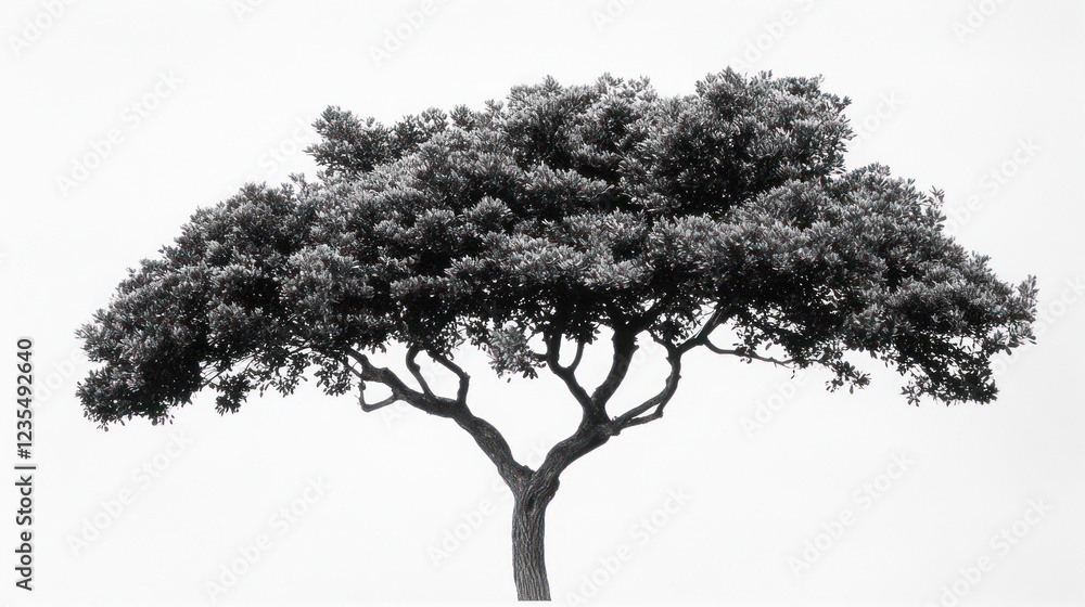 Fototapeta premium Monochrome tree, nature, outdoor, background, white, serene, calm, stock photo