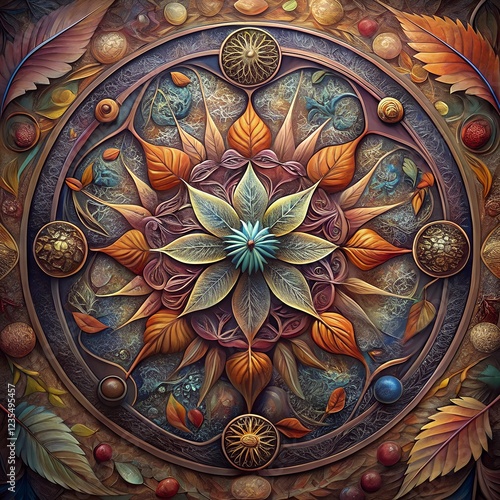 A mandala is a geometric design that represents the universe in Hindu and Buddhist symbolism.