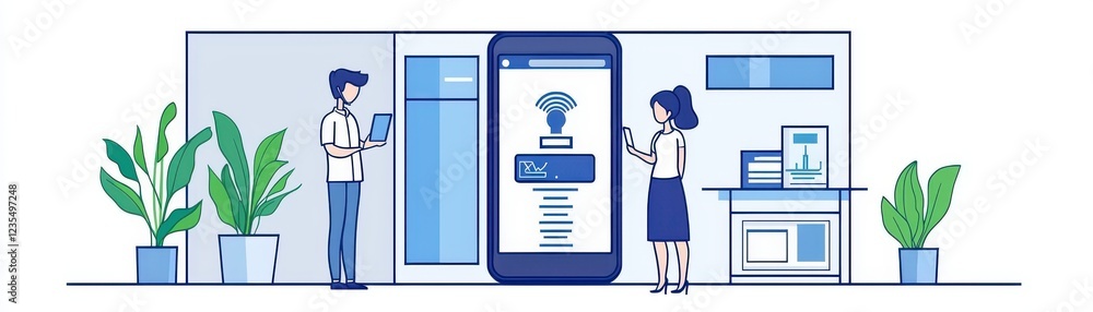 solution Ai authentication cybersecurity concept. Digital interaction in a modern office solution Ai authentication cybersecurity concept. Digital interaction in a modern office