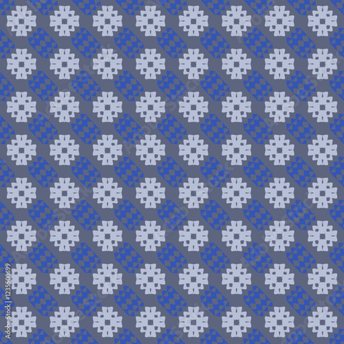 Abstract Blue Snowflake Pattern