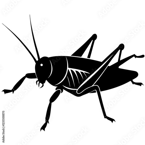 Wallpaper Mural Bush cricket Silhouette vector with white background Torontodigital.ca