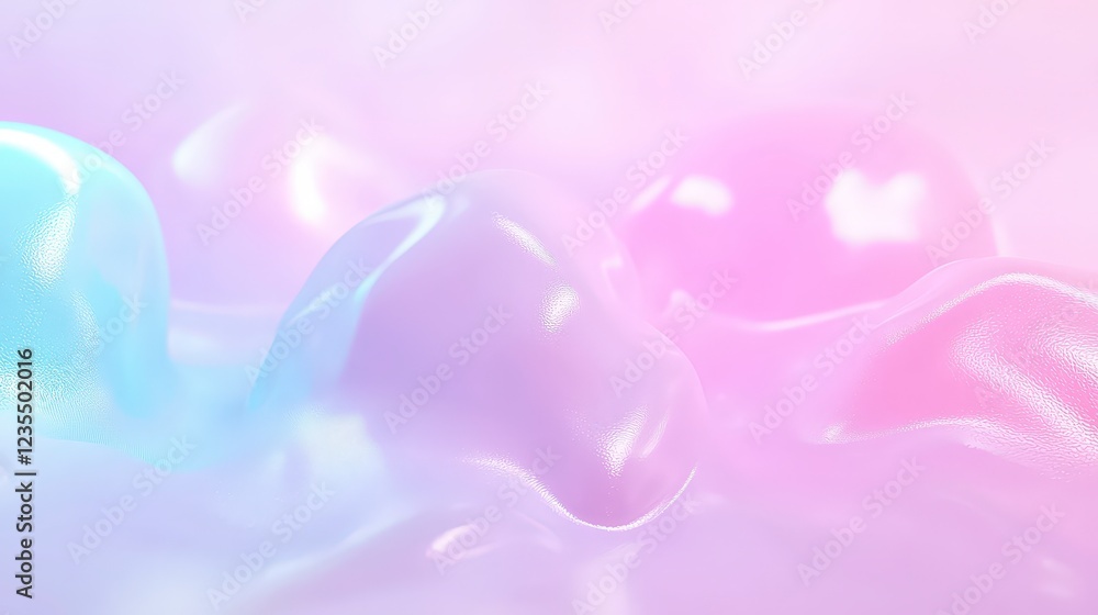 Abstract Soft Fluid Shapes in Pastel Colors with Glossy Texture Abstract Soft Fluid Shapes in Pastel Colors with Glossy Texture
