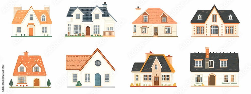 houses icons set houses icons set
