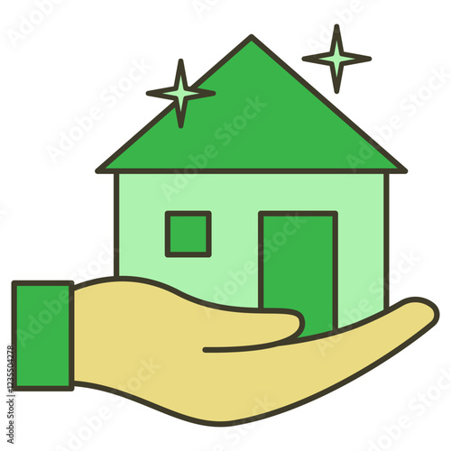 house in hand. cleaning the house
