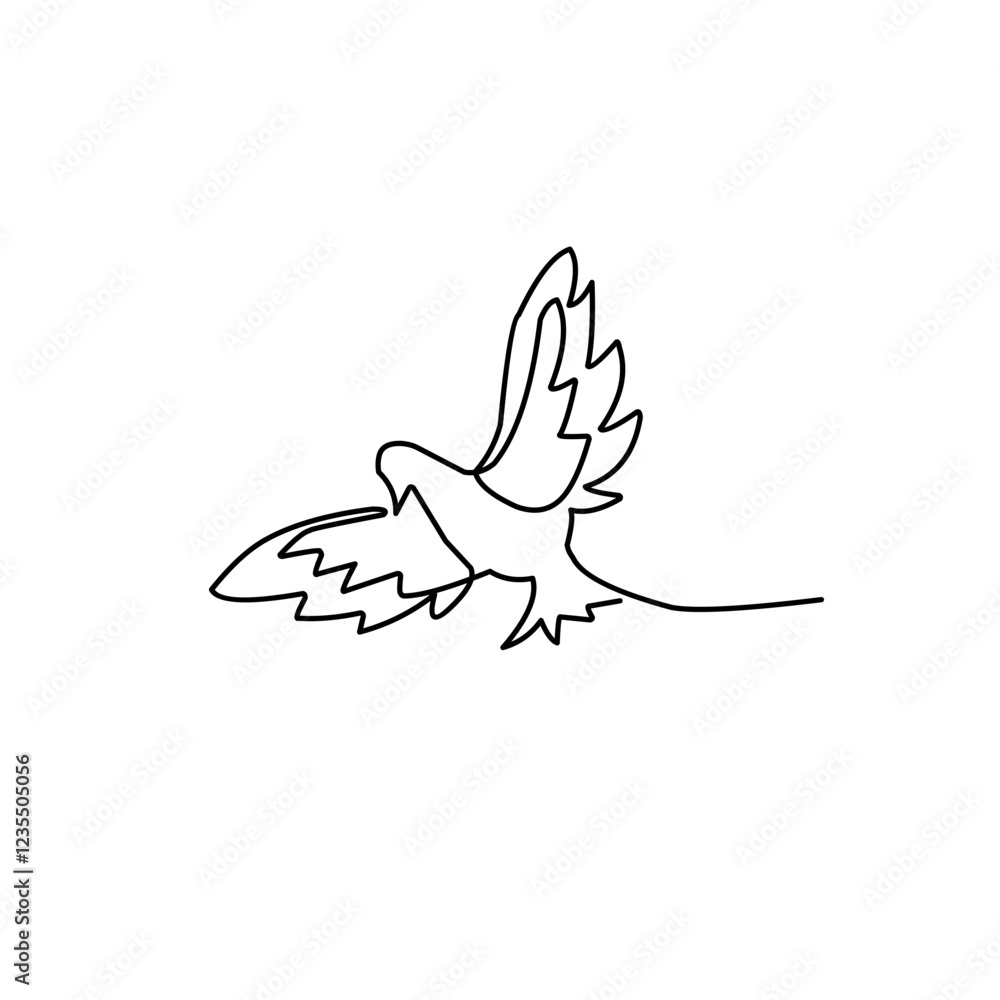 Fototapeta premium continuous line of birds