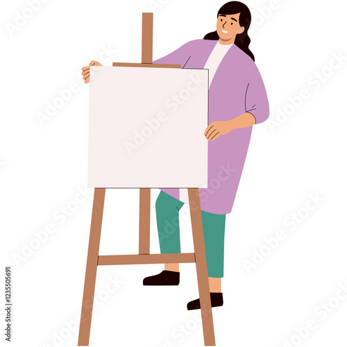 Character of People Painting. Isolated Vector Illustration with Flat Cartoon Design.