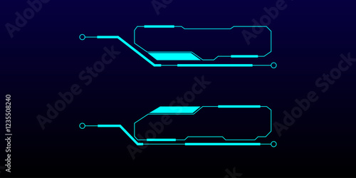 HUD futuristic information box concept modern. Bar infographic digital technology template. Vector illustration