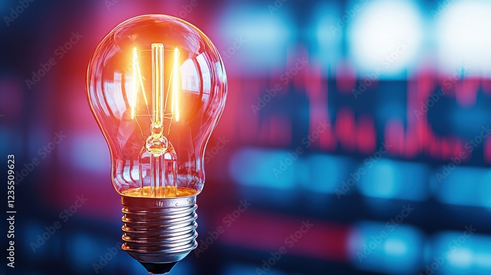 investment idea bulb bright concept. Illuminated light bulb with a colorful background, symbolizing ideas and innovation. investment idea bulb bright concept. Illuminated light bulb with a colorful background, symbolizing ideas and innovation.