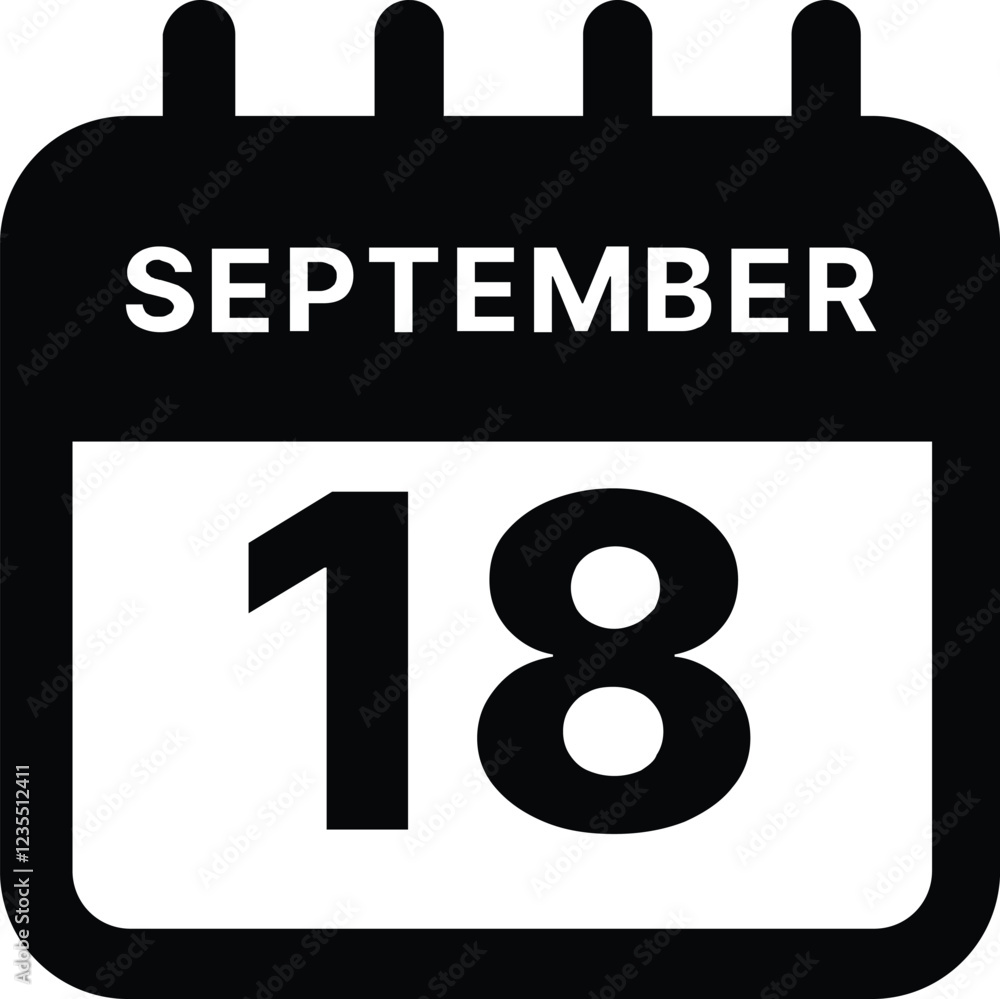 September 18 calendar icon design vector illustration September 18 calendar icon design vector illustration