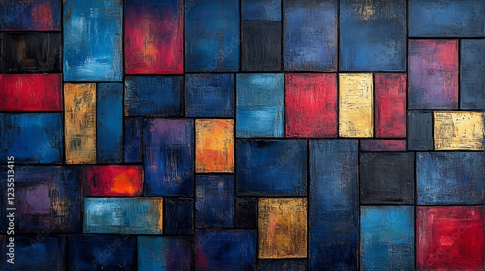 Rich jewel tones create a vibrant abstract mosaic. AI Generated Rich jewel tones create a vibrant abstract mosaic. AI Generated