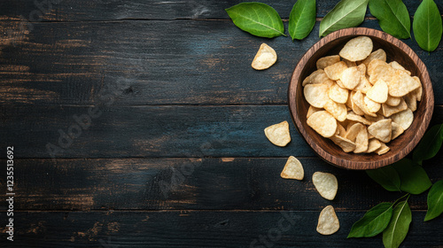 Potato Chip Snacks, A vibrant image of potato chip snacks, perfect for meals, highlighting high fidelity visuals and chaos theme.