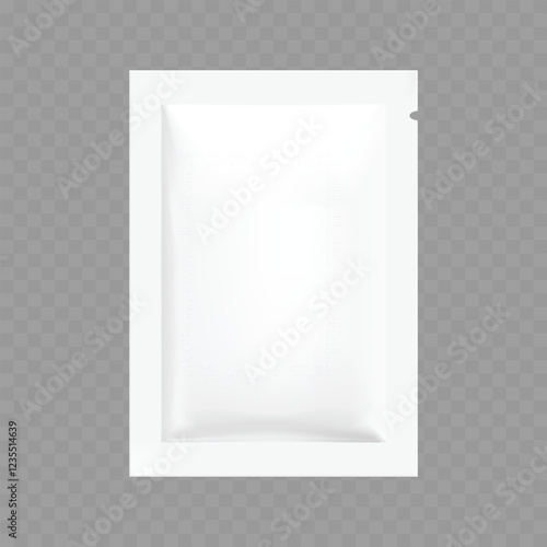 Realistic Blank Pouch and Sachet Packaging Mockup Set on Transparent Background Vector