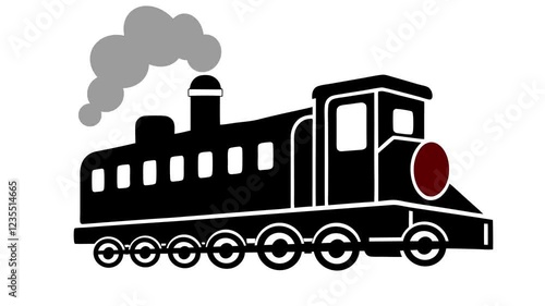 Old Train Running Vector Animation