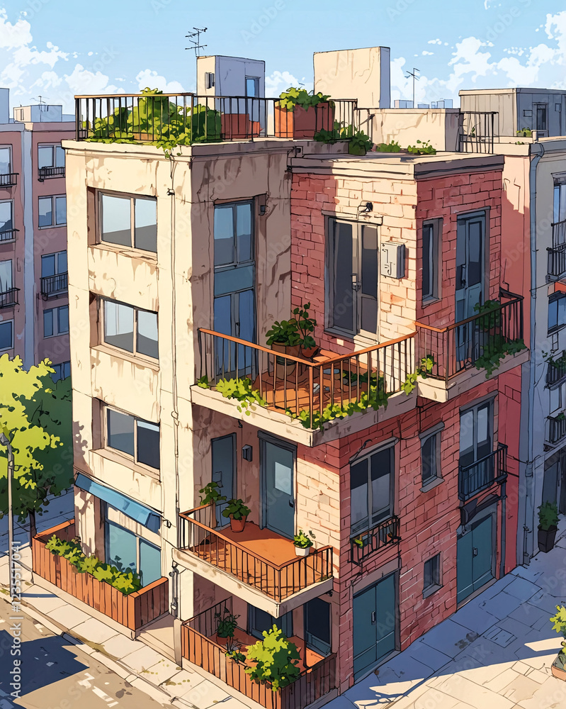 Detailed and Atmospheric Anime Style Artwork of Abandoned Classic Apartment Building Background Illustration Aesthetic Detailed and Atmospheric Anime Style Artwork of Abandoned Classic Apartment Building Background Illustration Aesthetic