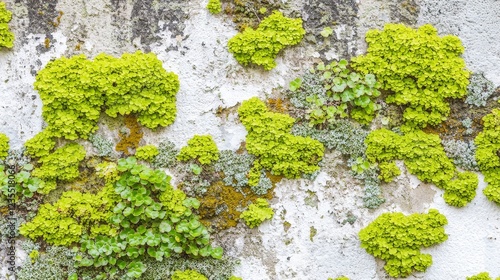 Wallpaper Mural Vibrant Green Moss and Lichen Textures on Weathered Wall Surface Torontodigital.ca