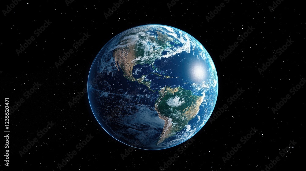 Obraz premium A photorealistic 3D render to view a holographic Earth, displaying live global trade data. 