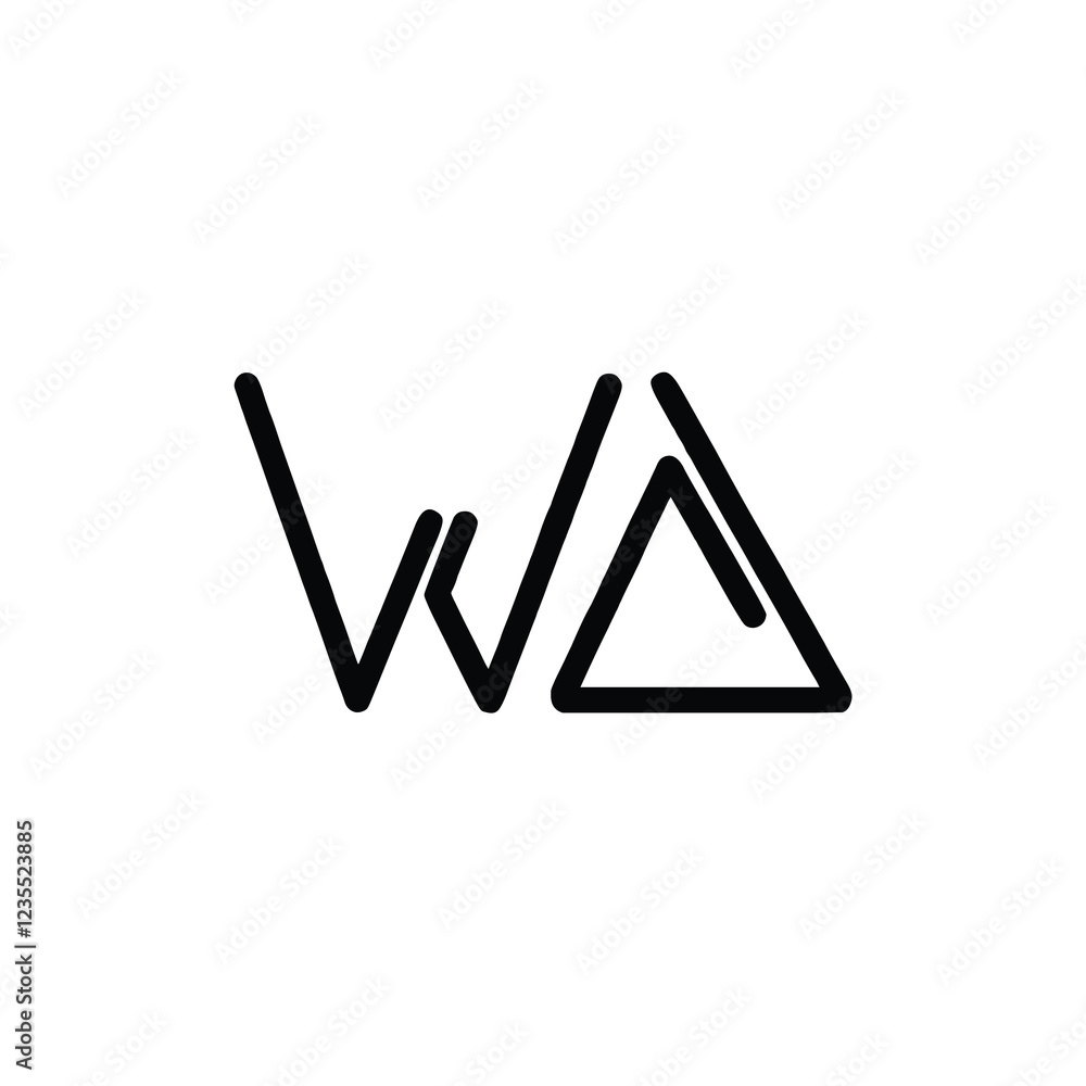 WA monogram logo design letter text name symbol monochrome logotype alphabet character simple logo WA monogram logo design letter text name symbol monochrome logotype alphabet character simple logo