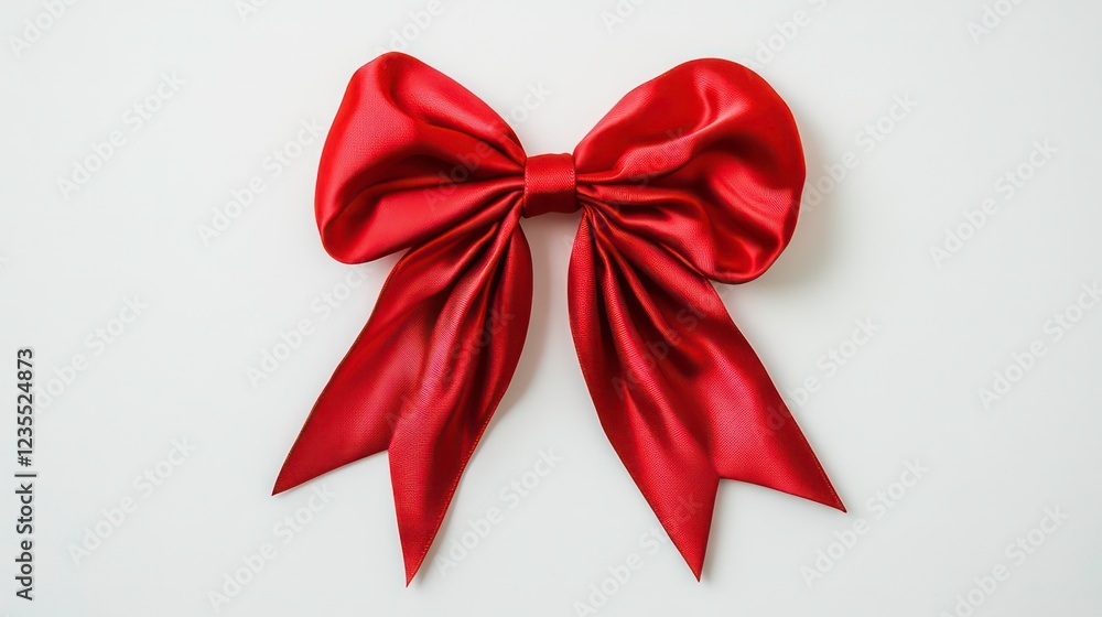 Red satin ribbon bow isolated on white background. Red satin ribbon bow isolated on white background.