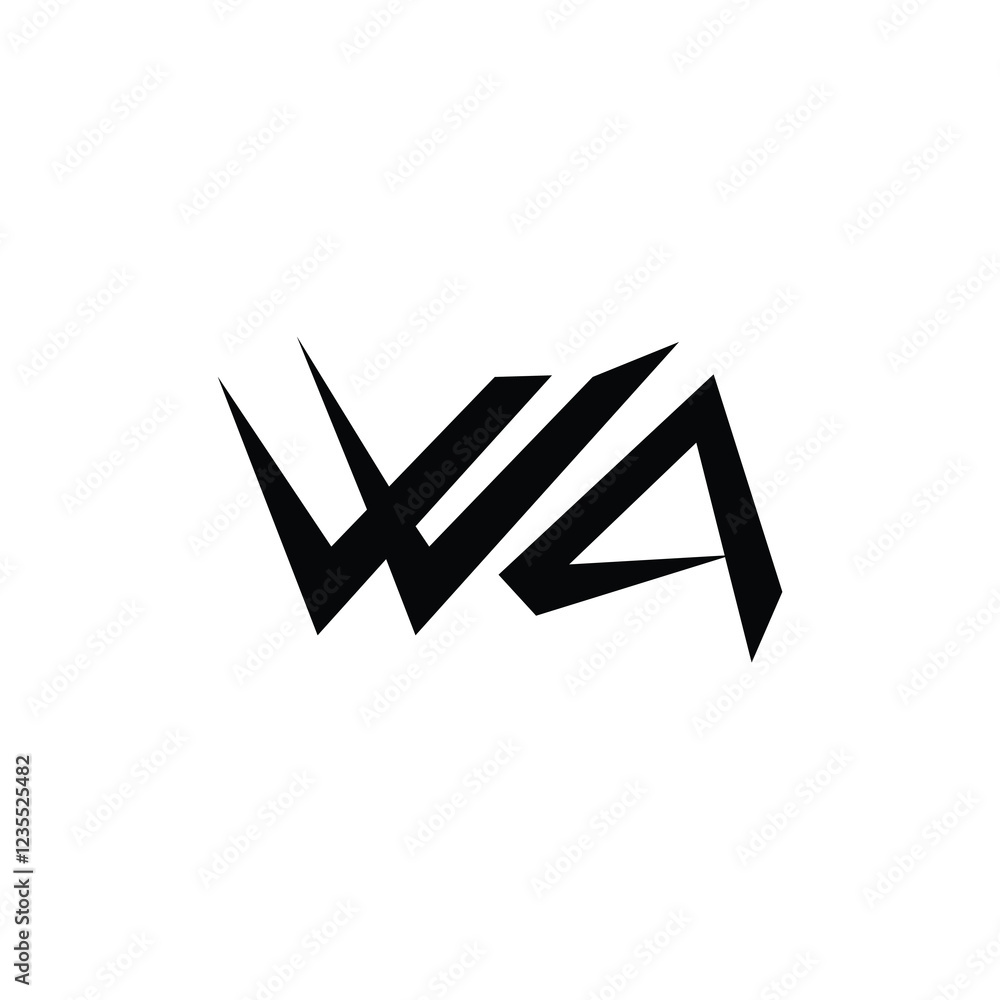 WA monogram logo design letter text name symbol monochrome logotype alphabet character simple logo