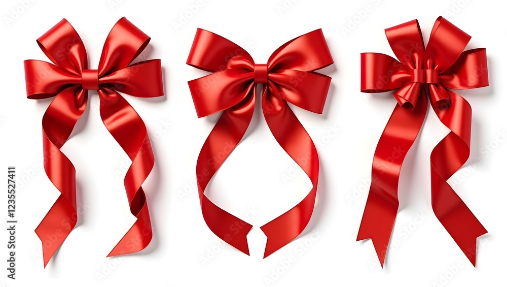 A set of curly red ribbon for Christmas and birthday present isolated against a transparent background.
A set of curly red ribbon for Christmas and birthday present isolated against a transparent background.
