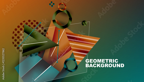 Abstract background geometric design with colorful gradients