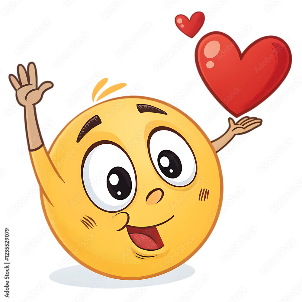 Obraz premium A sticker emoji with heart eyes