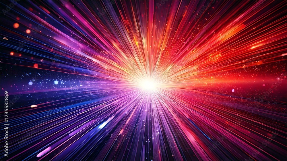 魔法のようなキラキラ 宇宙風サンバースト 青紫 ピンク 赤 近未来の雰囲気 背景素材 16:9サイズ AI生成素材 魔法のようなキラキラ 宇宙風サンバースト 青紫 ピンク 赤 近未来の雰囲気 背景素材 16:9サイズ AI生成素材