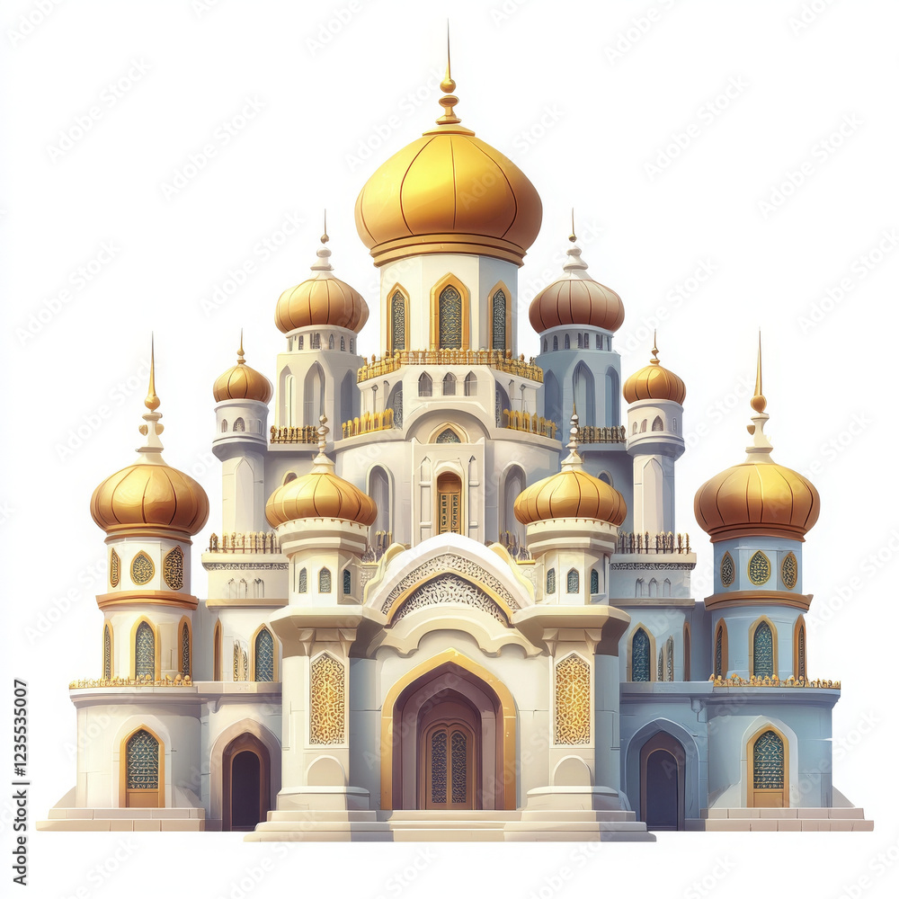 Luxurious palace with golden domes and intricate architecture Luxurious palace with golden domes and intricate architecture