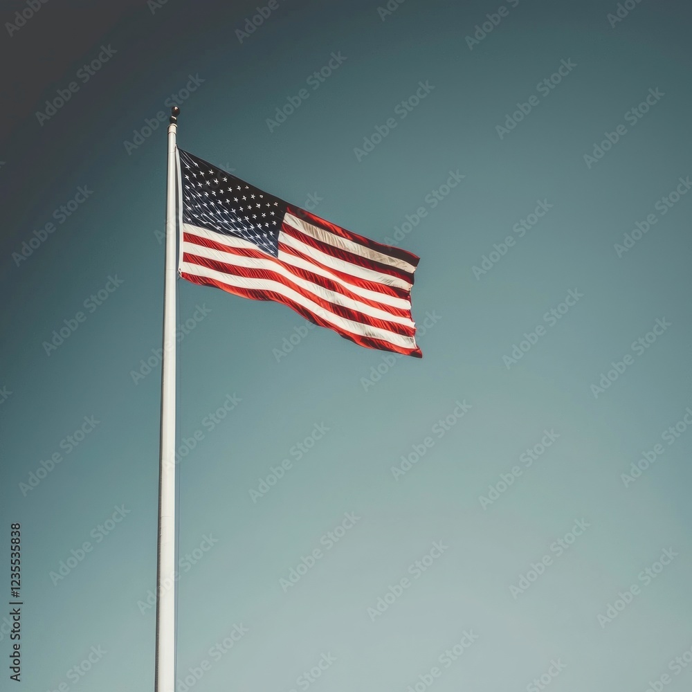 Fototapeta premium American Flag Waving Patriotism National Symbol Independence Day
