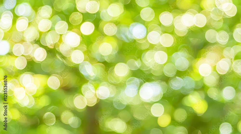 Fototapeta premium Soft Green Bokeh Background with Bright Sunlight Effect