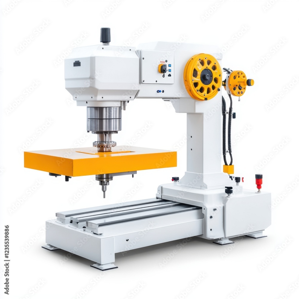 Advanced CNC Machine with Orange Accents for Precision Metalworking and Fabrication in Industrial Settings Advanced CNC Machine with Orange Accents for Precision Metalworking and Fabrication in Industrial Settings