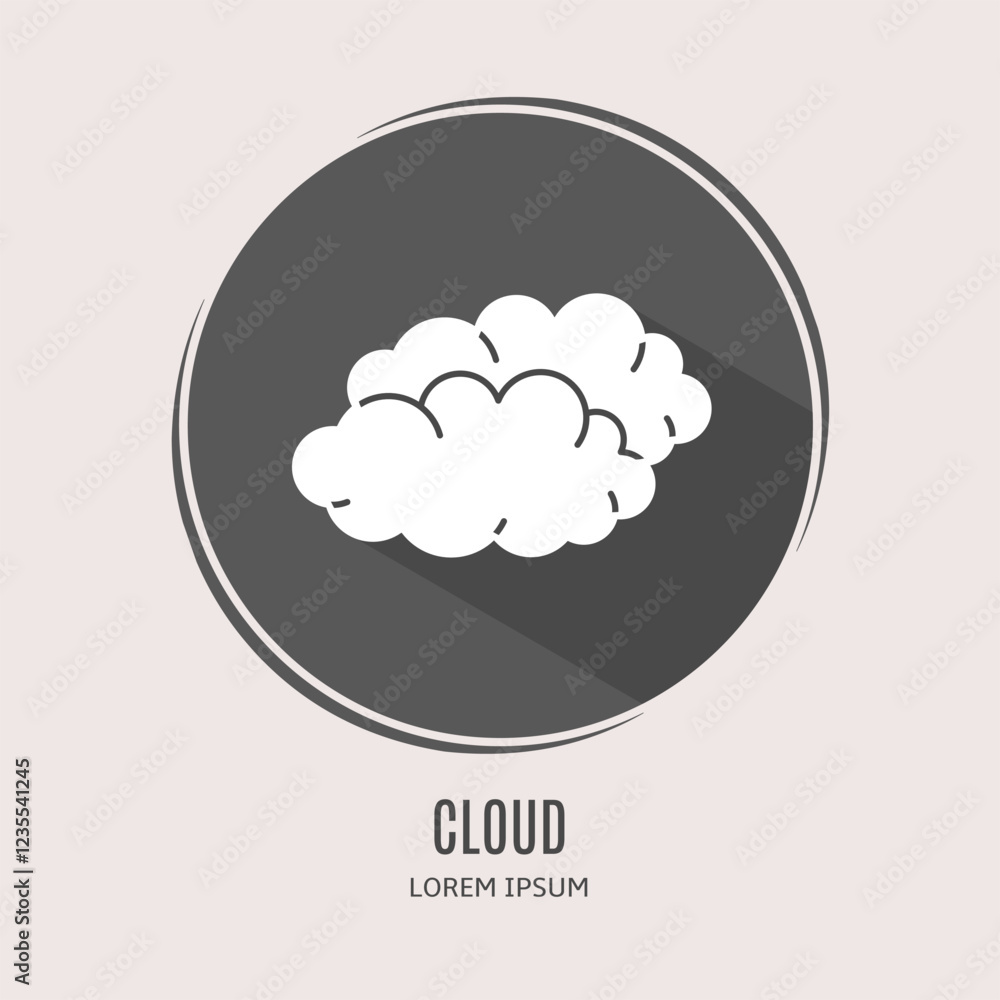Symbol cloud logo. Illustration of cloud in flat. Stock vector. Symbol cloud logo. Illustration of cloud in flat. Stock vector.