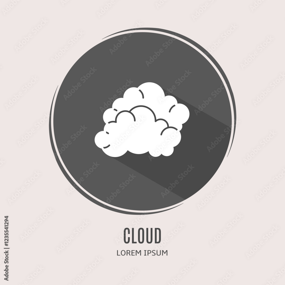 Symbol cloud logo. Illustration of cloud in flat. Stock vector. Symbol cloud logo. Illustration of cloud in flat. Stock vector.