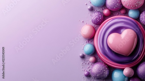 Lavender Dream Abstract Heart and Spheres Background