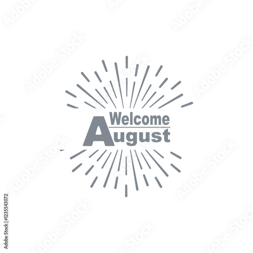 welcome august typography vector flat design