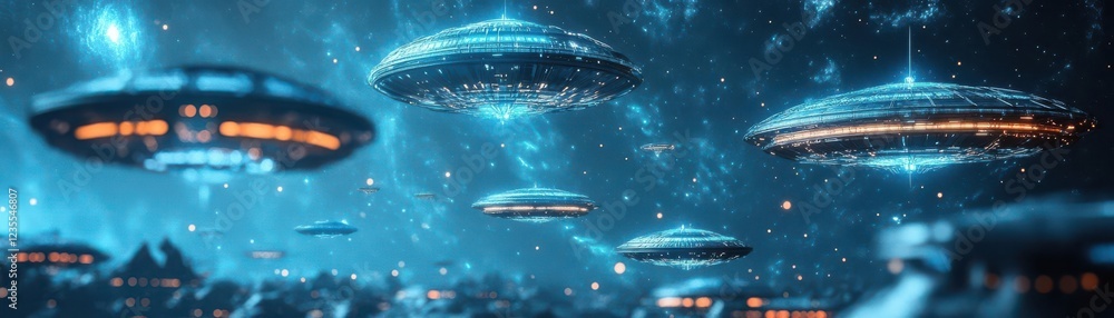 Illustrate a sci-fi world of universal harmony with floating energy grids Illustrate a sci-fi world of universal harmony with floating energy grids