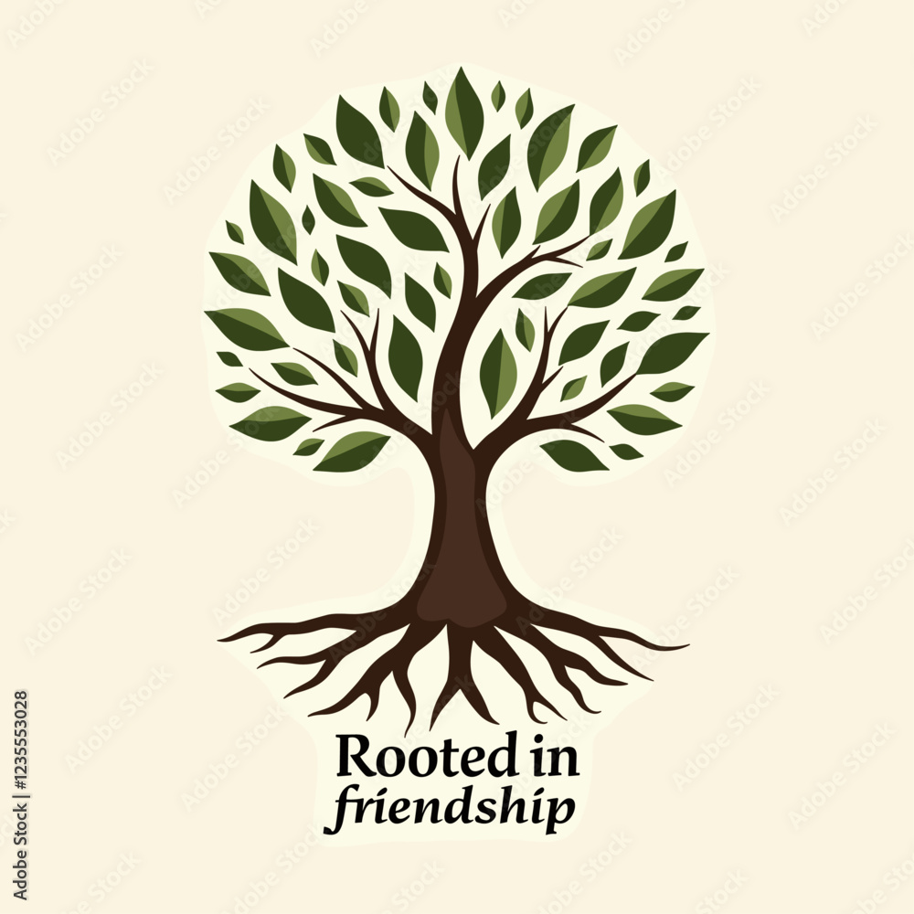 Obraz premium Tranquil Tree Companions: Embracing the Roots of Friendship