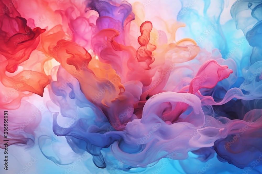 Fototapeta premium Abstract iridescent watercolor splash