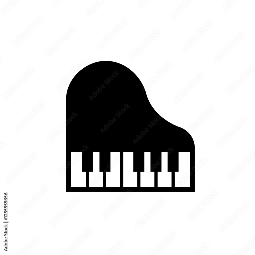 Piano icon isolated on white backgroun Piano icon isolated on white backgroun