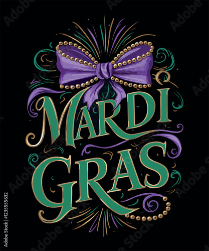 Mardi Gras Illustration with Bold Svg T shirt design